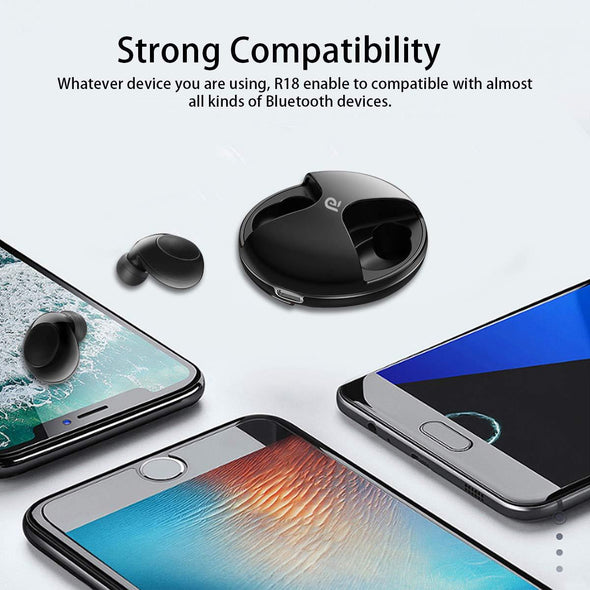 True Wireless Earbuds Bluetooth 5.0, 18H Playtime, 3D Stereo Sound Wireless Bluetooth Headphones Volume Control Wireless Bluetooth Headphones Sewosports 