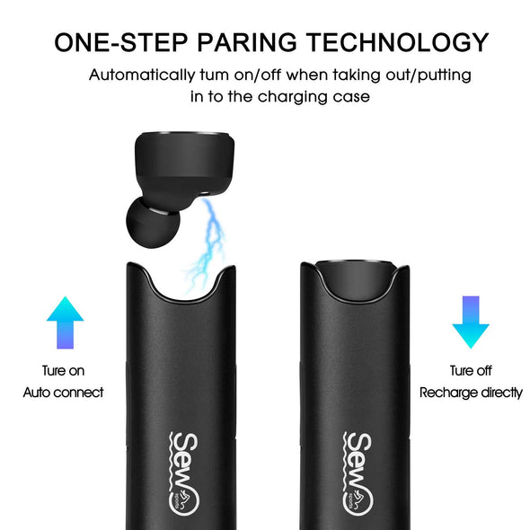 True Wireless Earbuds Bluetooth 5.0 In-Ear Headphones, IPX7 Waterproof Wireless Bluetooth Headphones Sewosports 