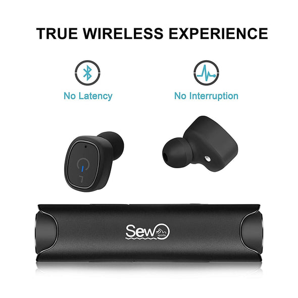 True Wireless Earbuds Bluetooth 5.0 In-Ear Headphones, IPX7 Waterproof Wireless Bluetooth Headphones Sewosports 
