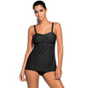 Two Pieces Tankini Swimsuit Ruched Tankini Top with Triangle Bottoms for Women Sewosports Black M 